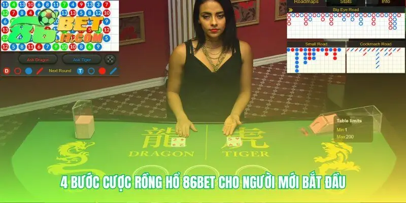 Thao tác đơn giản để bắt đầu game Rồng Hổ 86bet